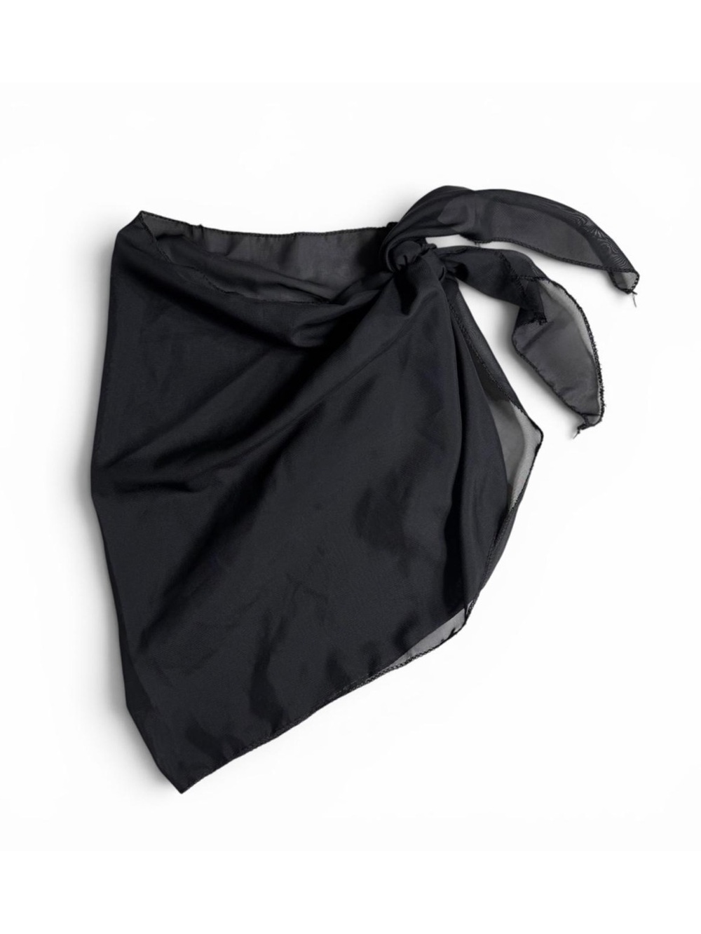 Y2K Black Sheer Side Tie Half Swimsuit Cover Up, Wrap Skirt, Scarf, Etc.
